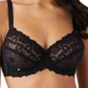 Wacoal black lace bra 36 C/85720 style Renaissance Rose